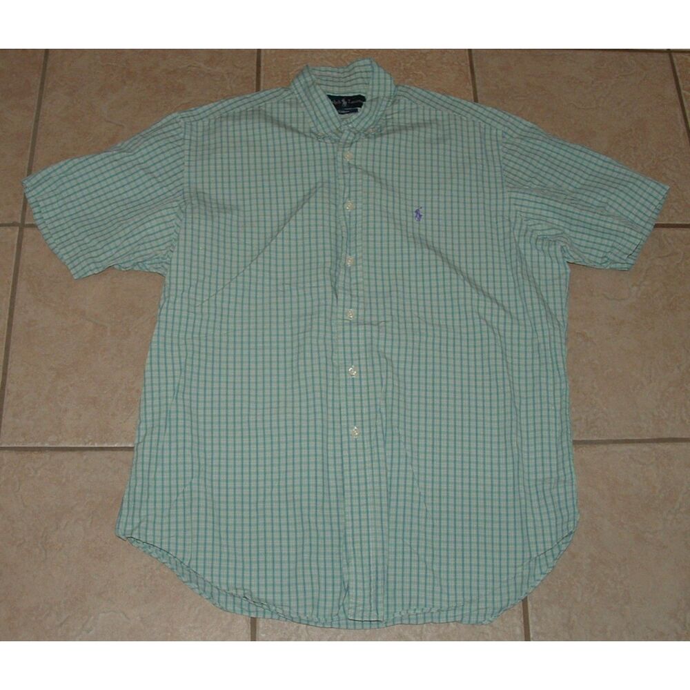 Multicolored Mens Sz Large Button Up Classic Fit Cotton Shirt RALPH LAUREN